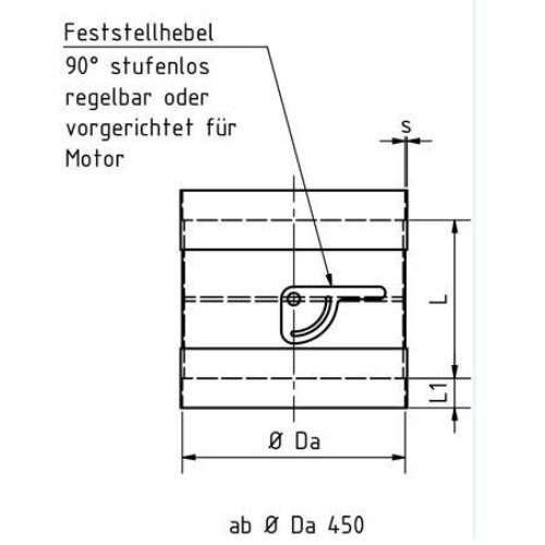 PPs Drosselklappe mit Drehknopf rot, beidseitig mit Muffe