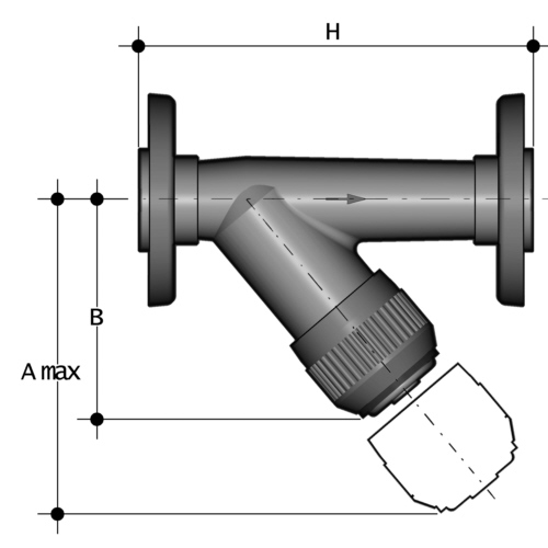 PP Schmutzfänger, Losflansch, EPDM