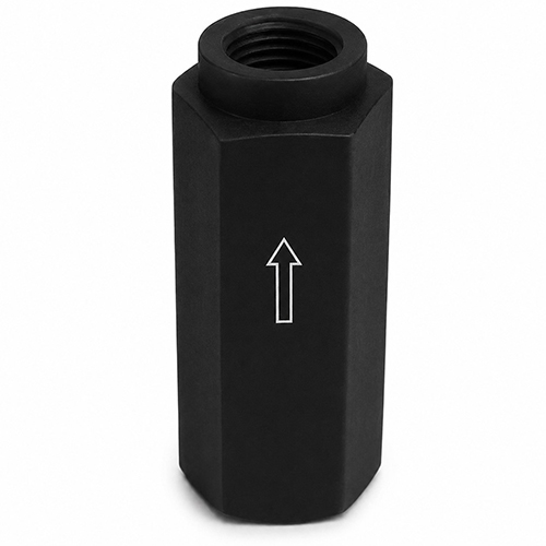 R&uuml;ckschlagventil PE-el, O-Ring EPDM, federbelastet, beidseitig mit Innengewinde G 1/2